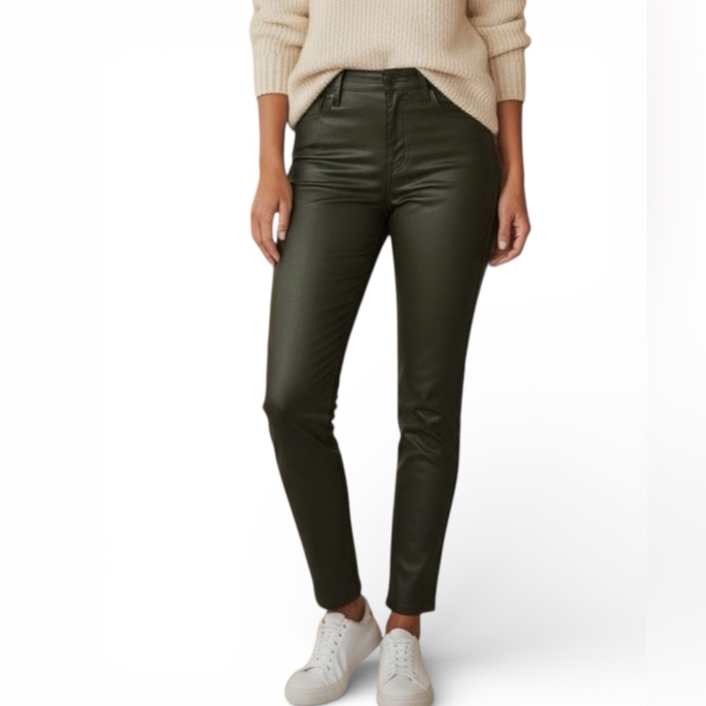 Kut from the Kloth Olive Coated Skinny Jeans